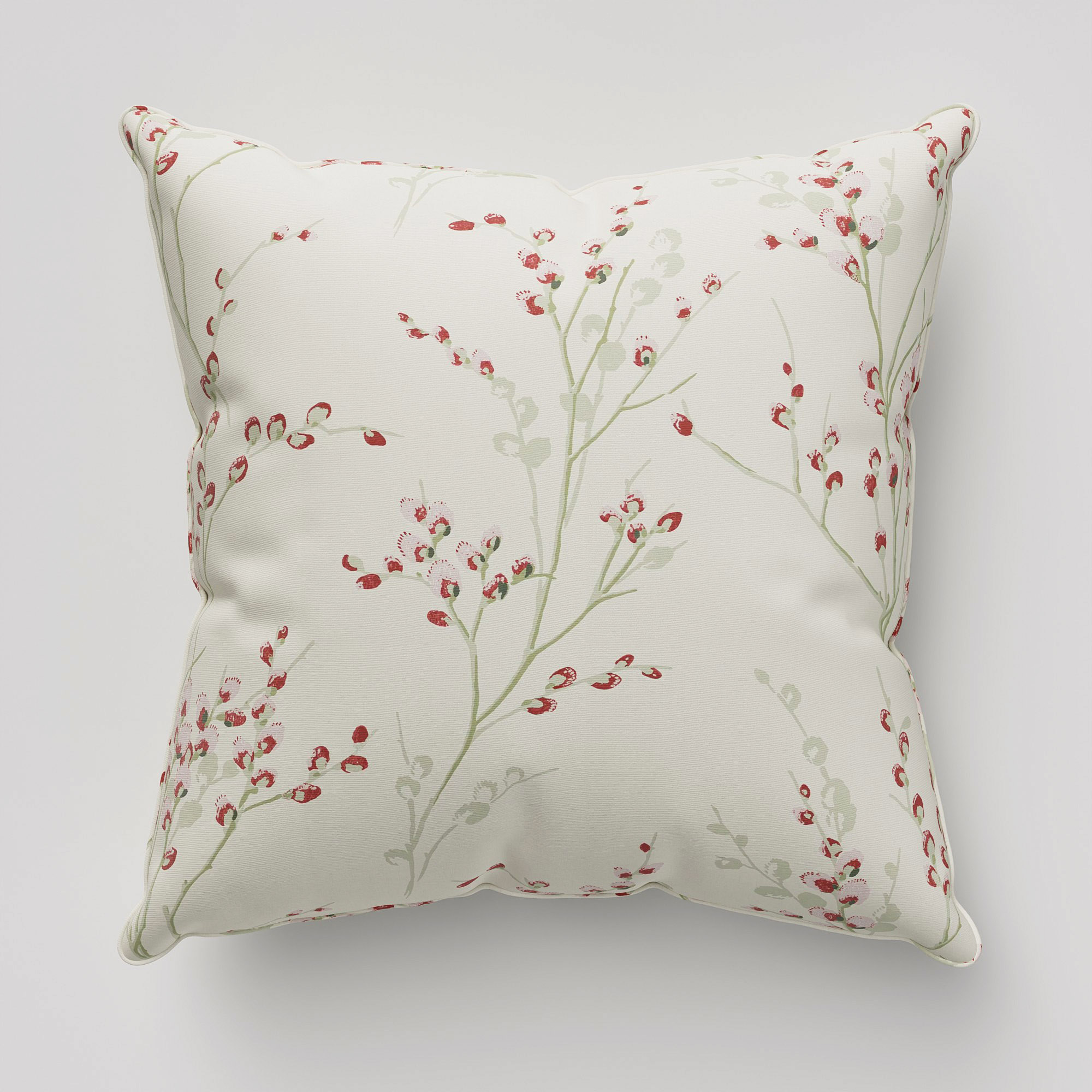 Laura Ashley Pussy Willow Winter Cranberry Red Cushion - Image 2