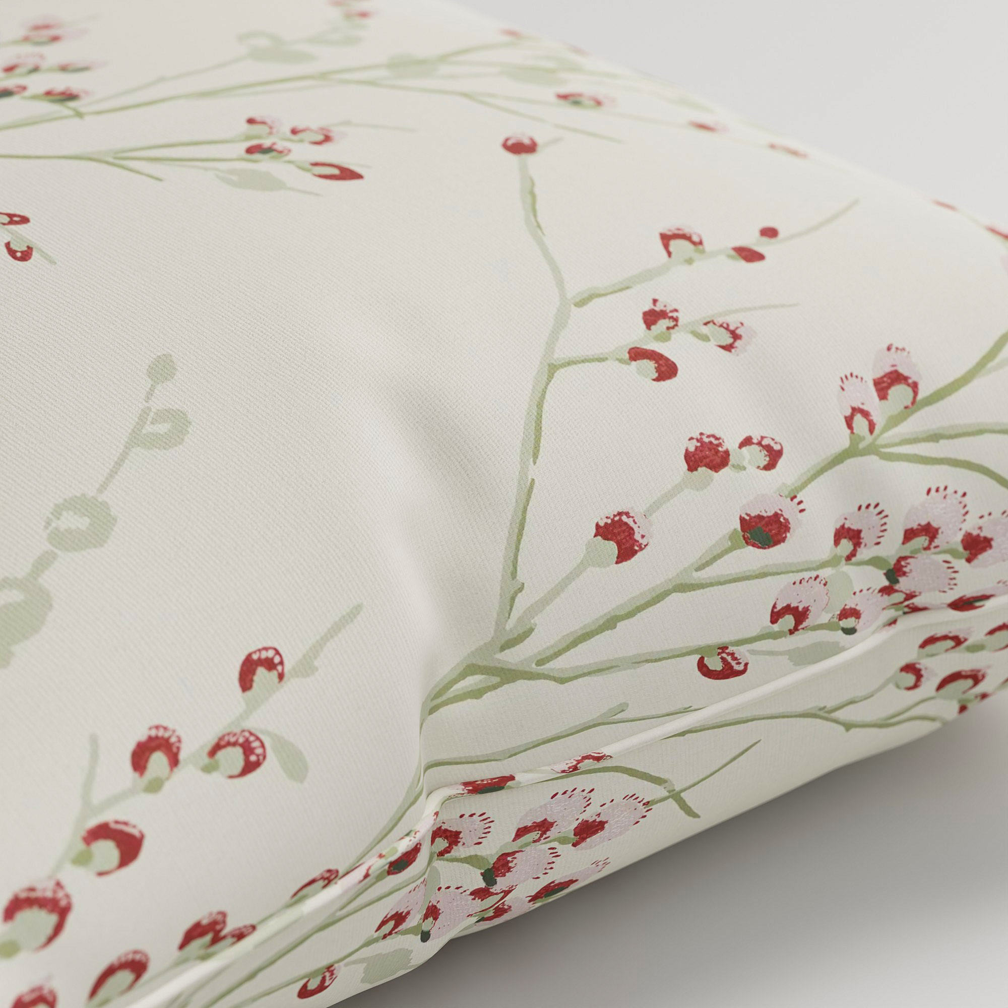 Laura Ashley Pussy Willow Winter Cranberry Red Cushion - Image 3