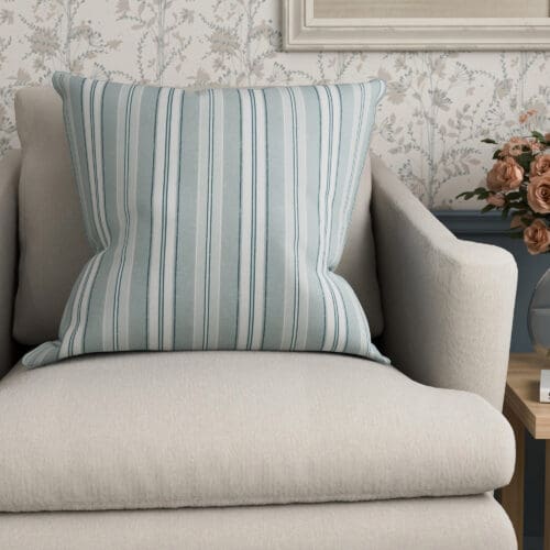 Laura Ashley Suffolk Stripe Eucalyptus Cushion
