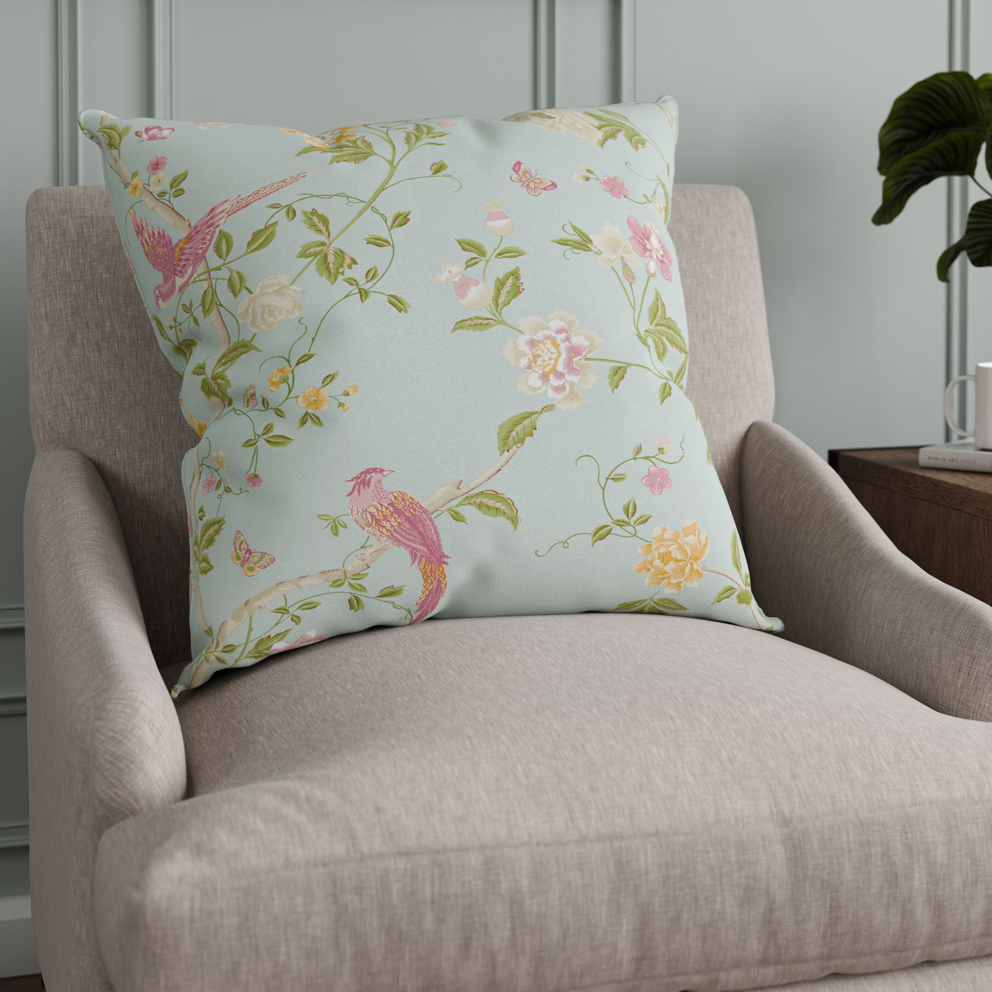 Laura Ashley Summer Palace Duck Egg Cushion