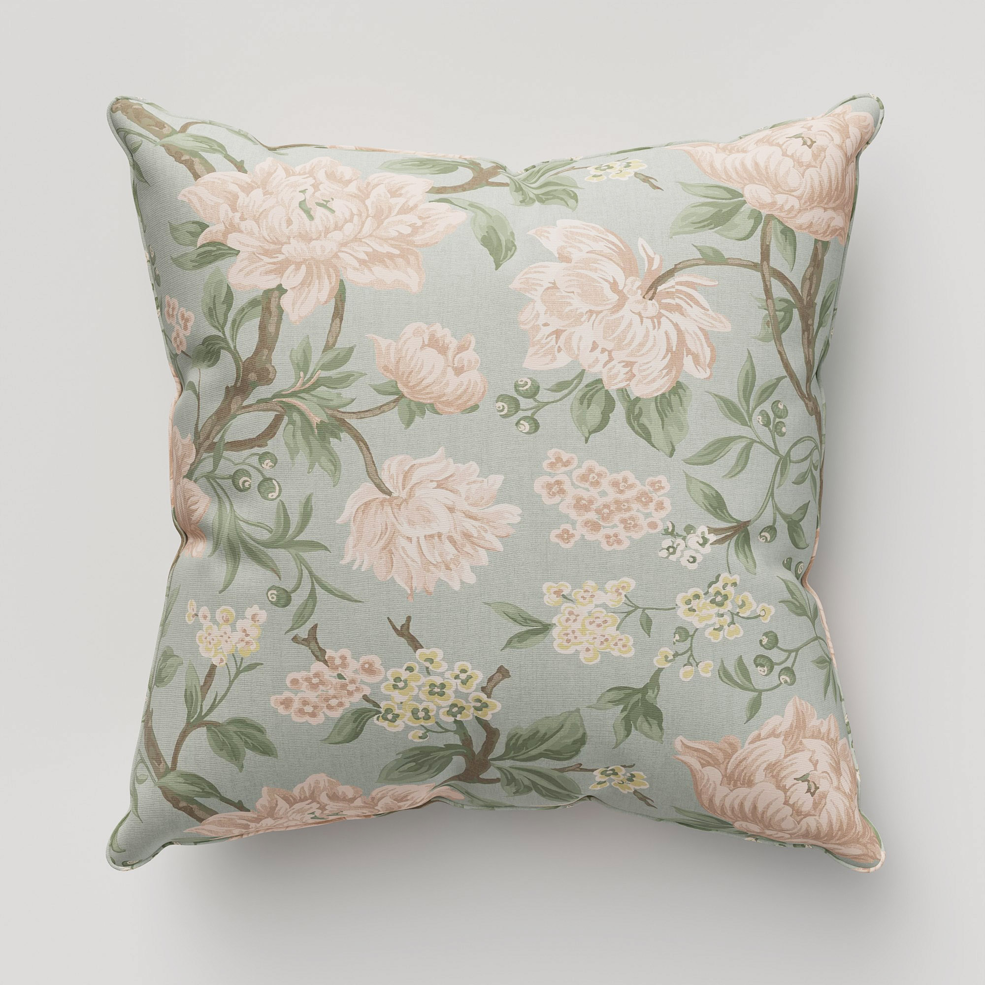 Laura Ashley Tapestry Floral Chenille Blush Cushion - Image 2