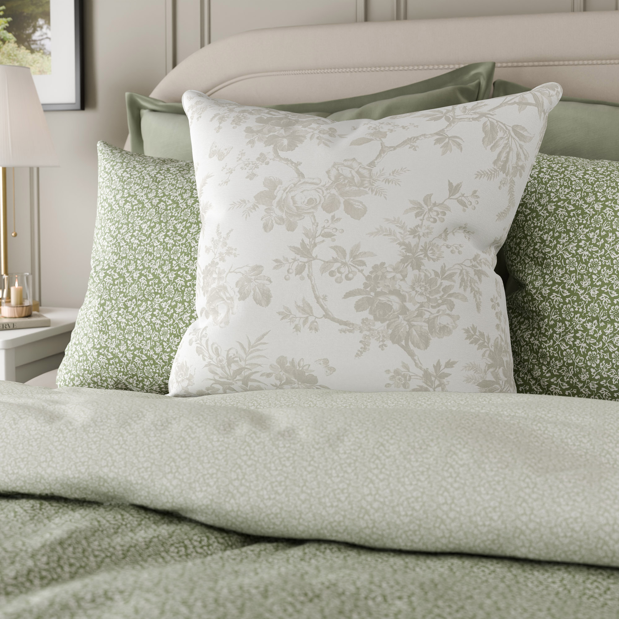 Laura Ashley Walled Garden Dove Grey Cushion