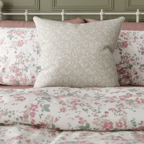 Laura Ashley Willow Leaf Chenille Natural Cushion