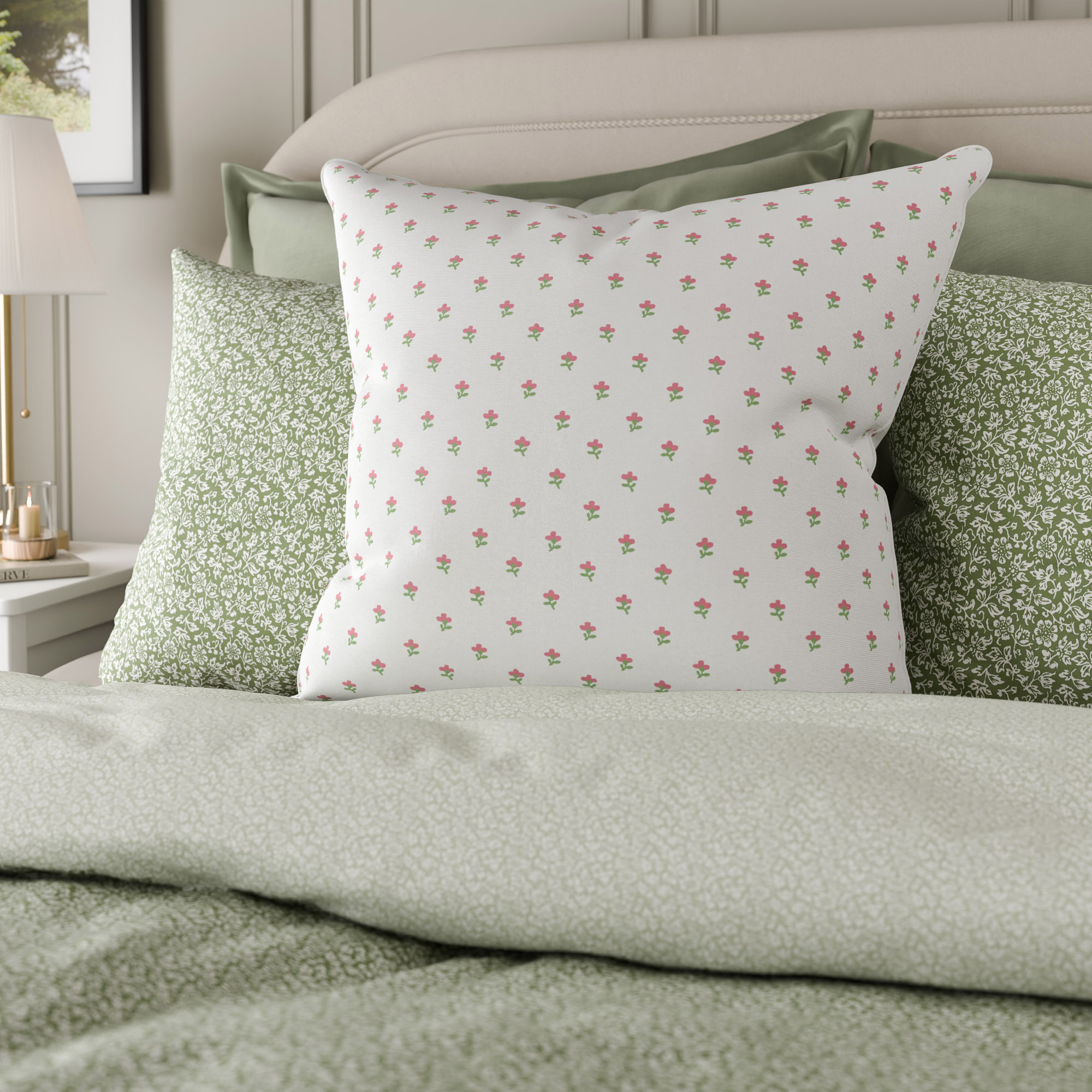 Laura Ashley Wood Violet Peony Pink Cushion