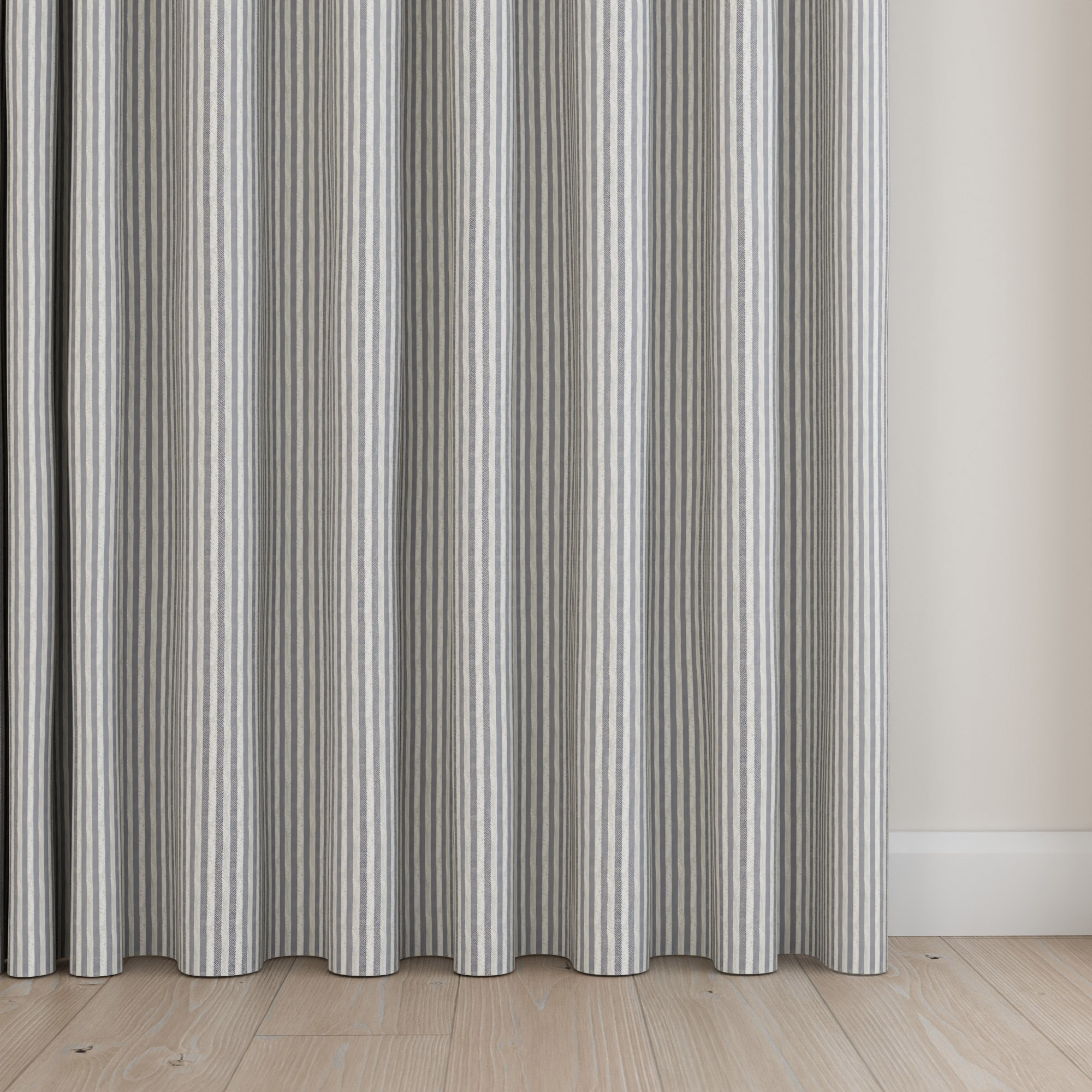 Emily Bond Oscar Stripe Indigo Wave Curtain - Image 5