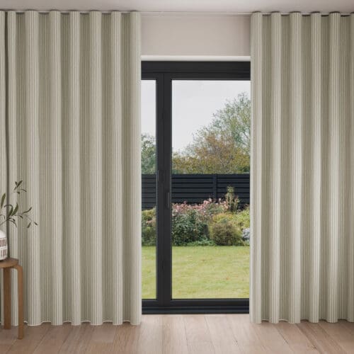Emily Bond Oscar Stripe Sage Wave Curtain