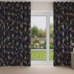 Sara Miller Birds & Gate Deep Navy Wave Curtain