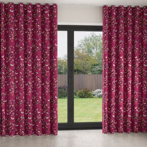 Sara Miller Butterflies & Trellis Purple Wave Curtain