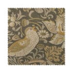 William Morris At Home Strawberry Thief Velvet Flint Wave Curtain