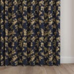 Sara Miller Etched Leaves Deep Navy Wave Curtain