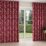 Sara Miller Etched Leaves Fuchsia Wave Curtain