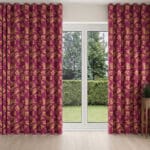 Sara Miller Etched Leaves Fuchsia Wave Curtain