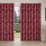 Sara Miller Etched Leaves Fuchsia Wave Curtain