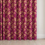 Sara Miller Etched Leaves Fuchsia Wave Curtain