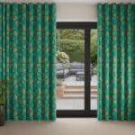 Sara Miller Etched Leaves Green Wave Curtain