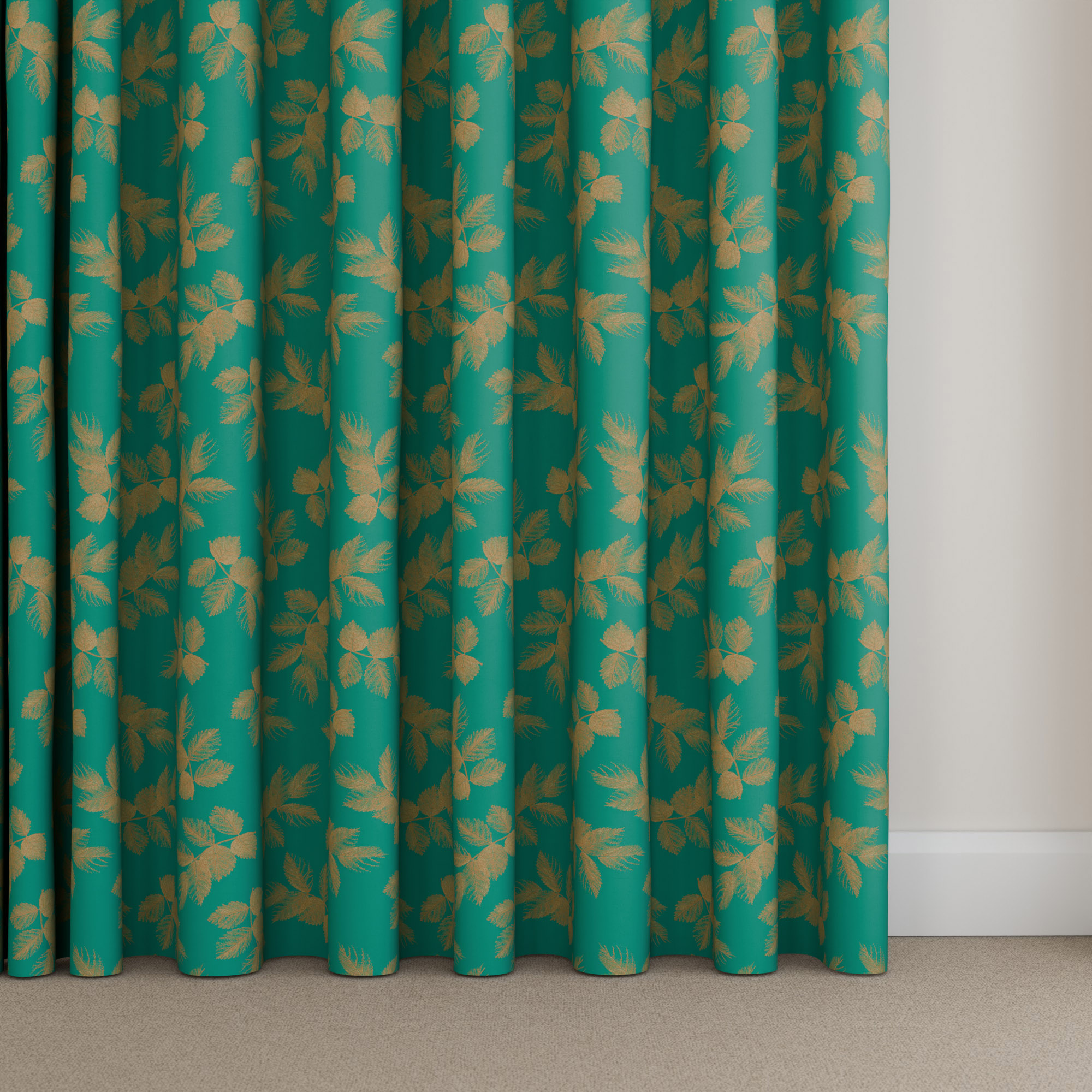 Sara Miller Etched Leaves Green Wave Curtain - Image 5