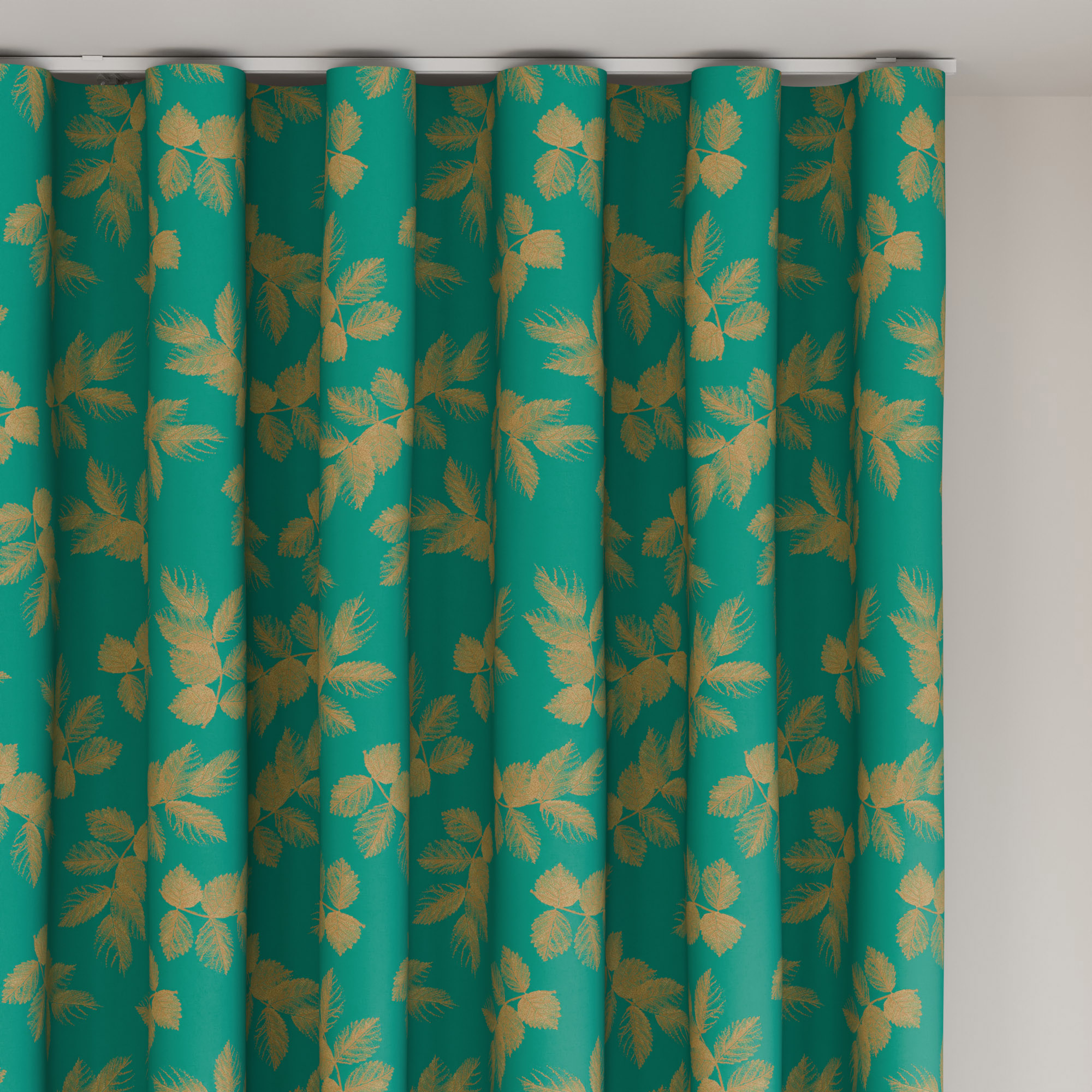 Sara Miller Etched Leaves Green Wave Curtain - Image 6