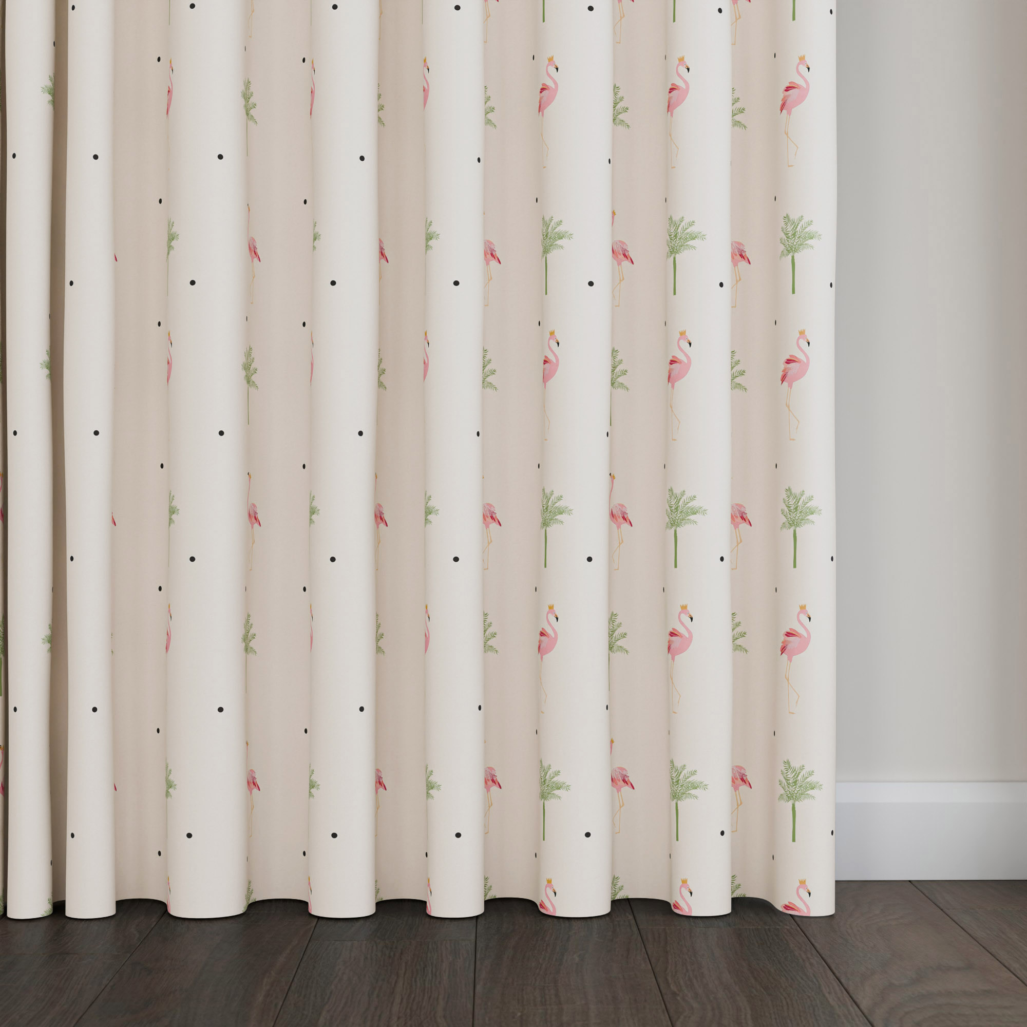 Sara Miller Flamingo Cream Wave Curtain - Image 5