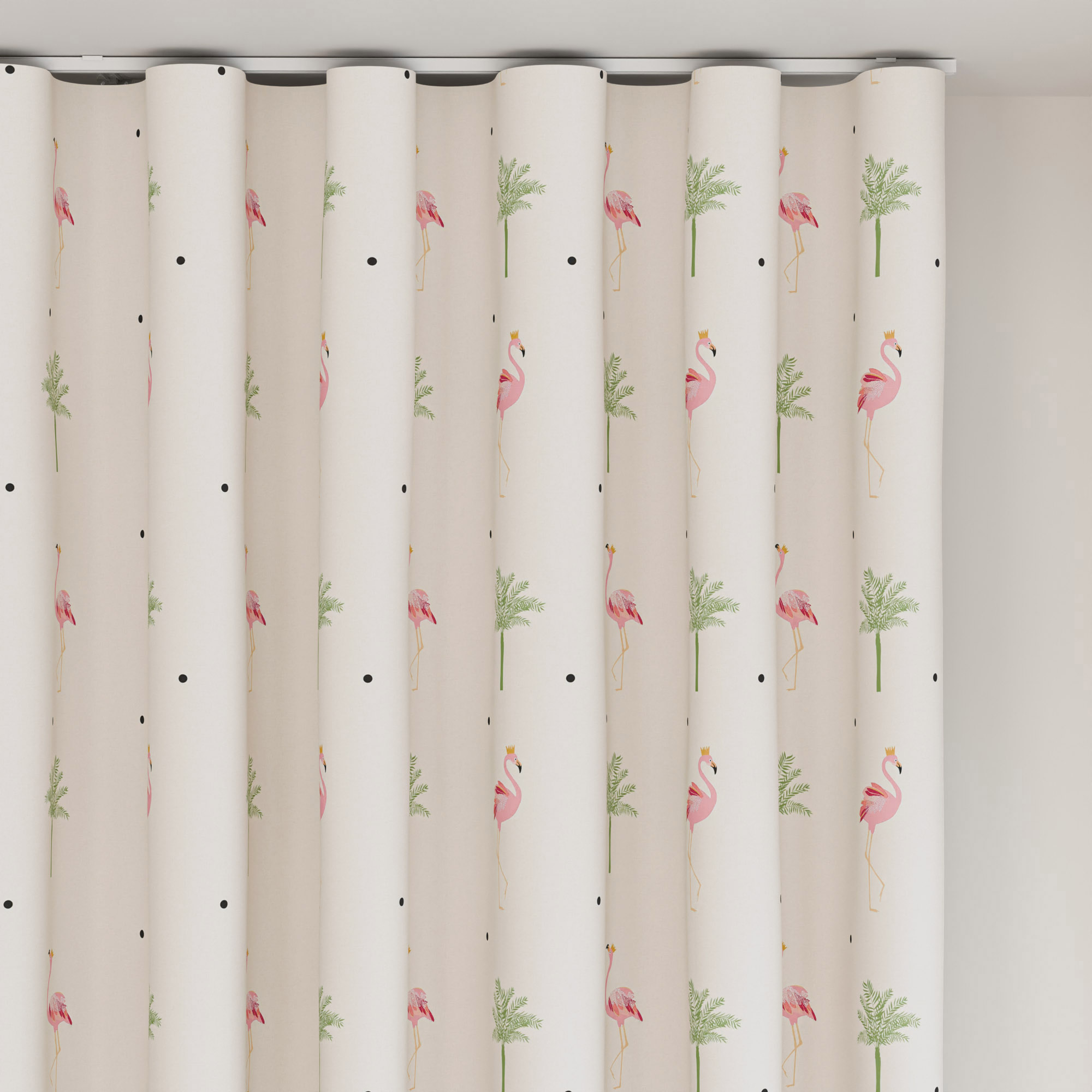Sara Miller Flamingo Cream Wave Curtain - Image 6