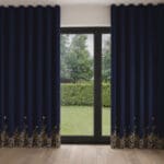 Sara Miller Hummingbird Border Deep Navy Wave Curtain