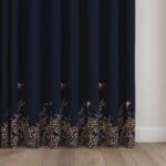 Sara Miller Hummingbird Border Deep Navy Wave Curtain