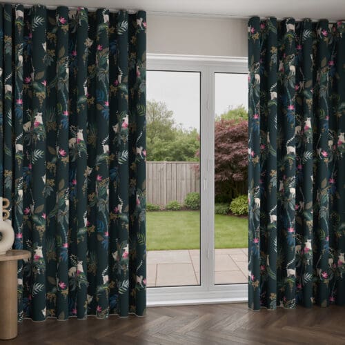 Sara Miller Lemur Forest Green Wave Curtain