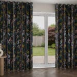 Sara Miller Linear Bamboo Dark Green Wave Curtain