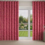 Sara Miller Little Leaves Fuchsia Wave Curtain
