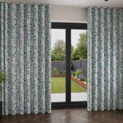 Sara Miller Riverbank Tales Pale Blue Wave Curtain