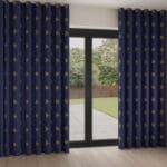 Sara Miller Small Palm Tree Navy Wave Curtain