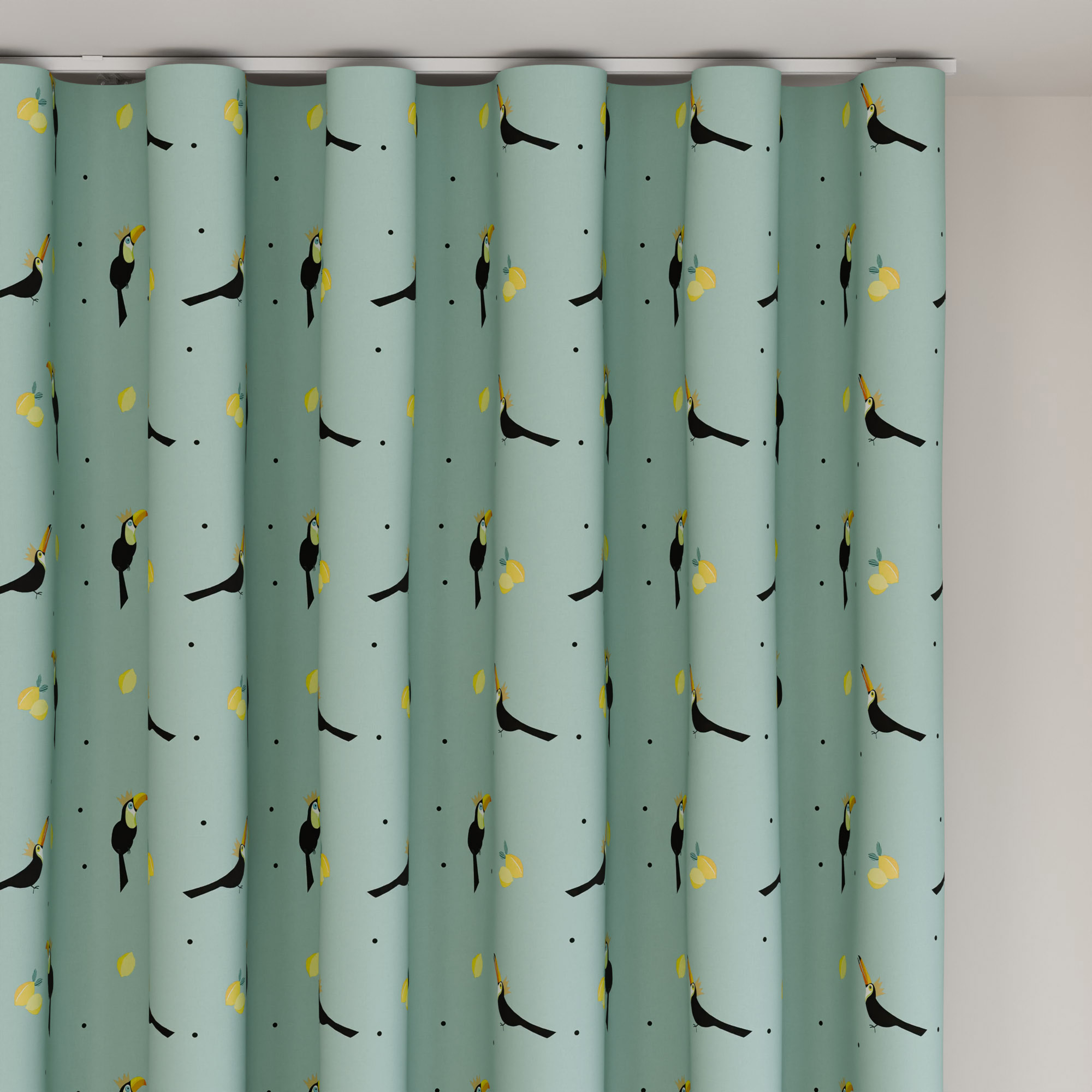 Sara Miller Toucans Aqua Wave Curtain - Image 6
