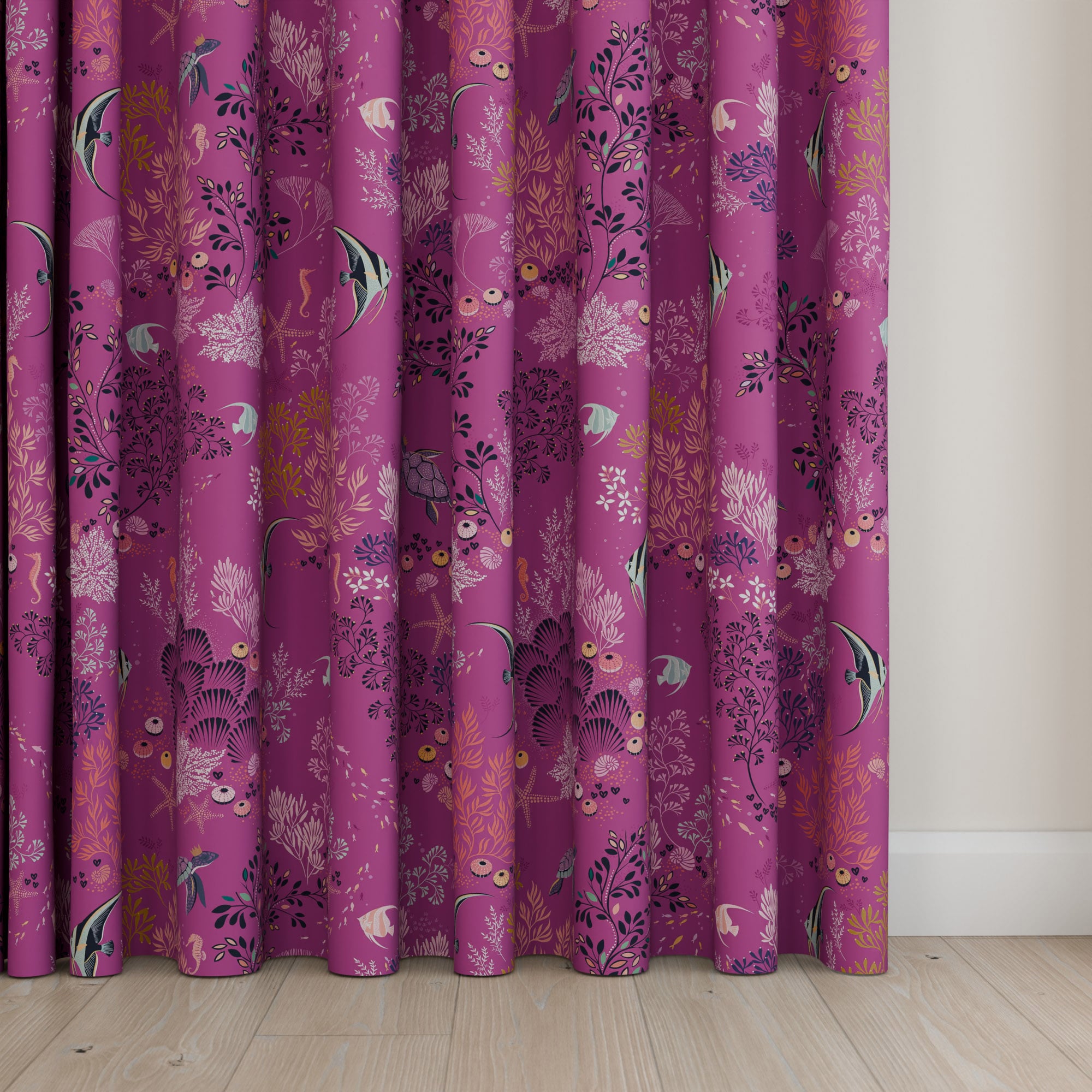 Sara Miller Underwater Mauve Wave Curtain - Image 5