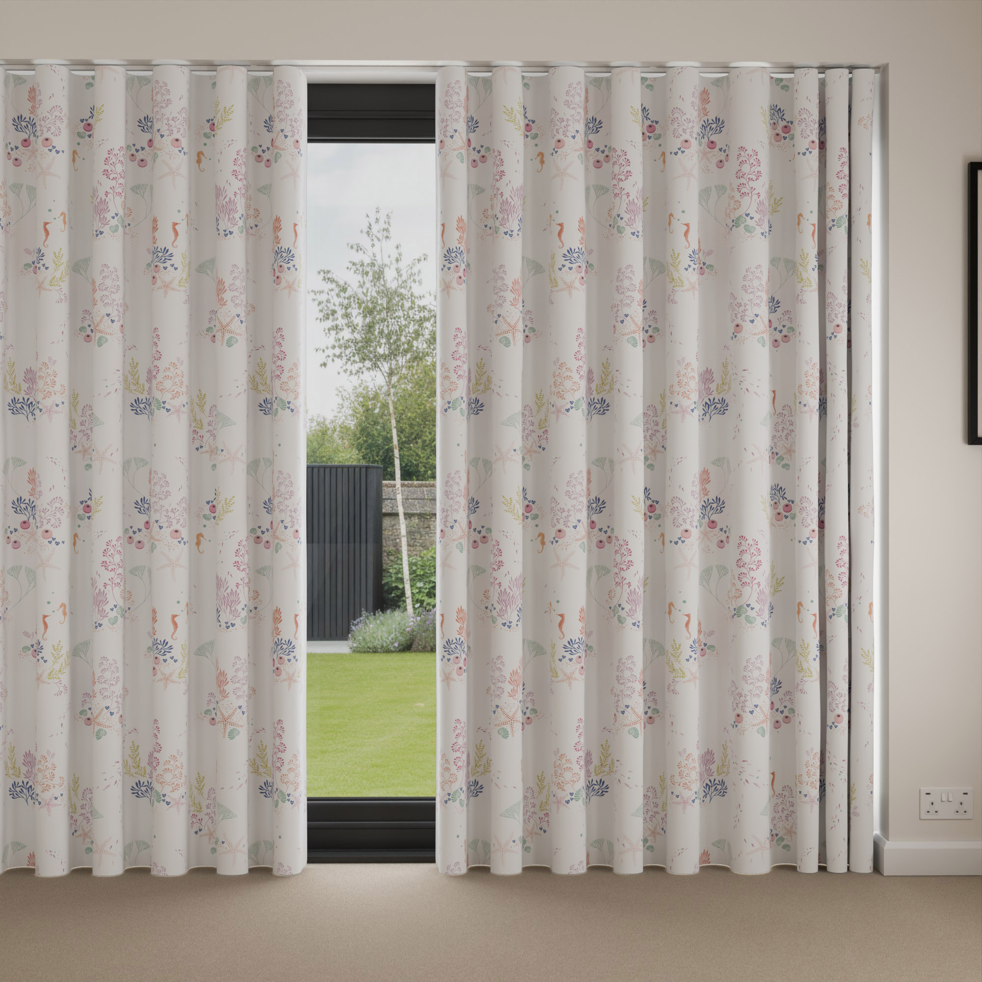 Sara Miller Underwater White Wave Curtain - Image 4