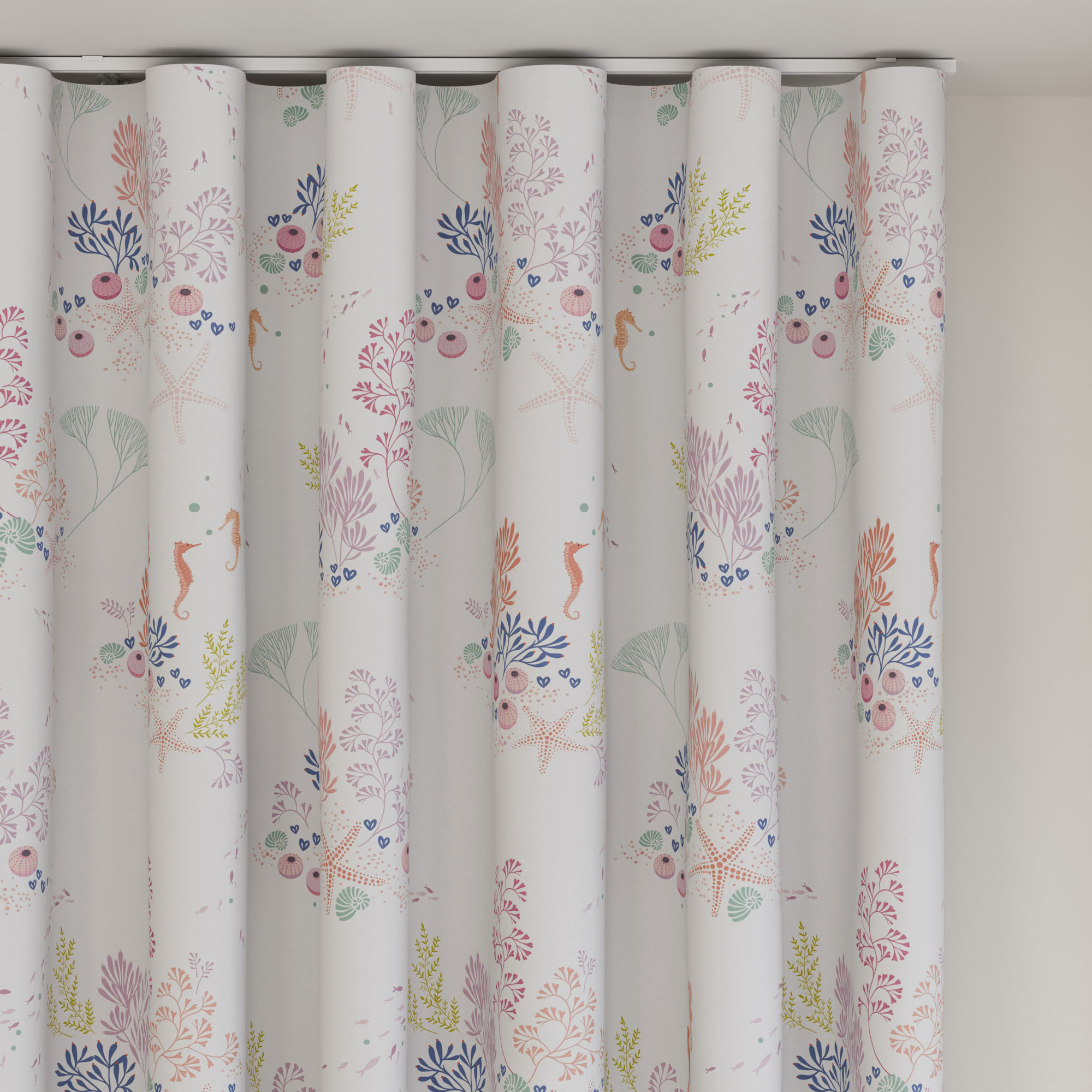 Sara Miller Underwater White Wave Curtain - Image 6