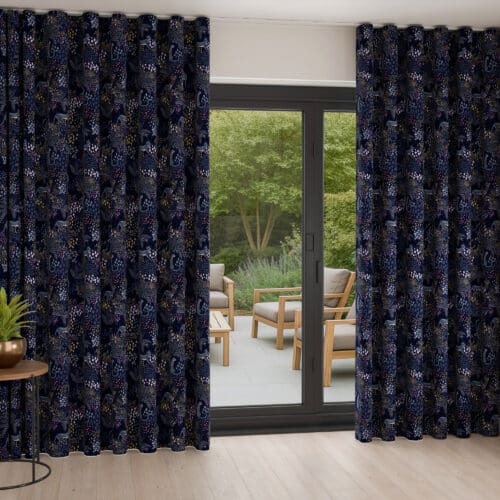 Sara Miller Cheetah Midnight Wave Curtain
