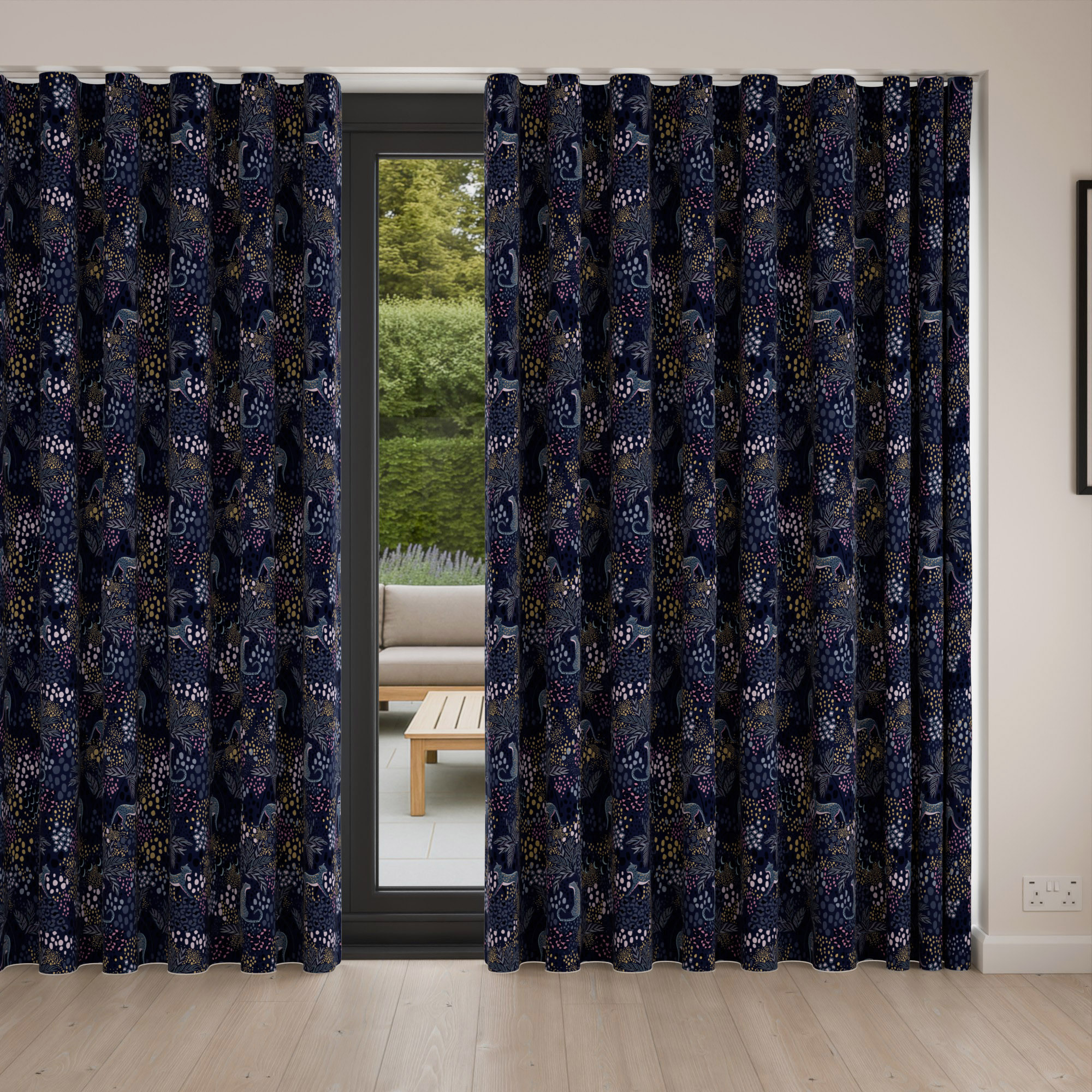 Sara Miller Cheetah Midnight Wave Curtain - Image 4