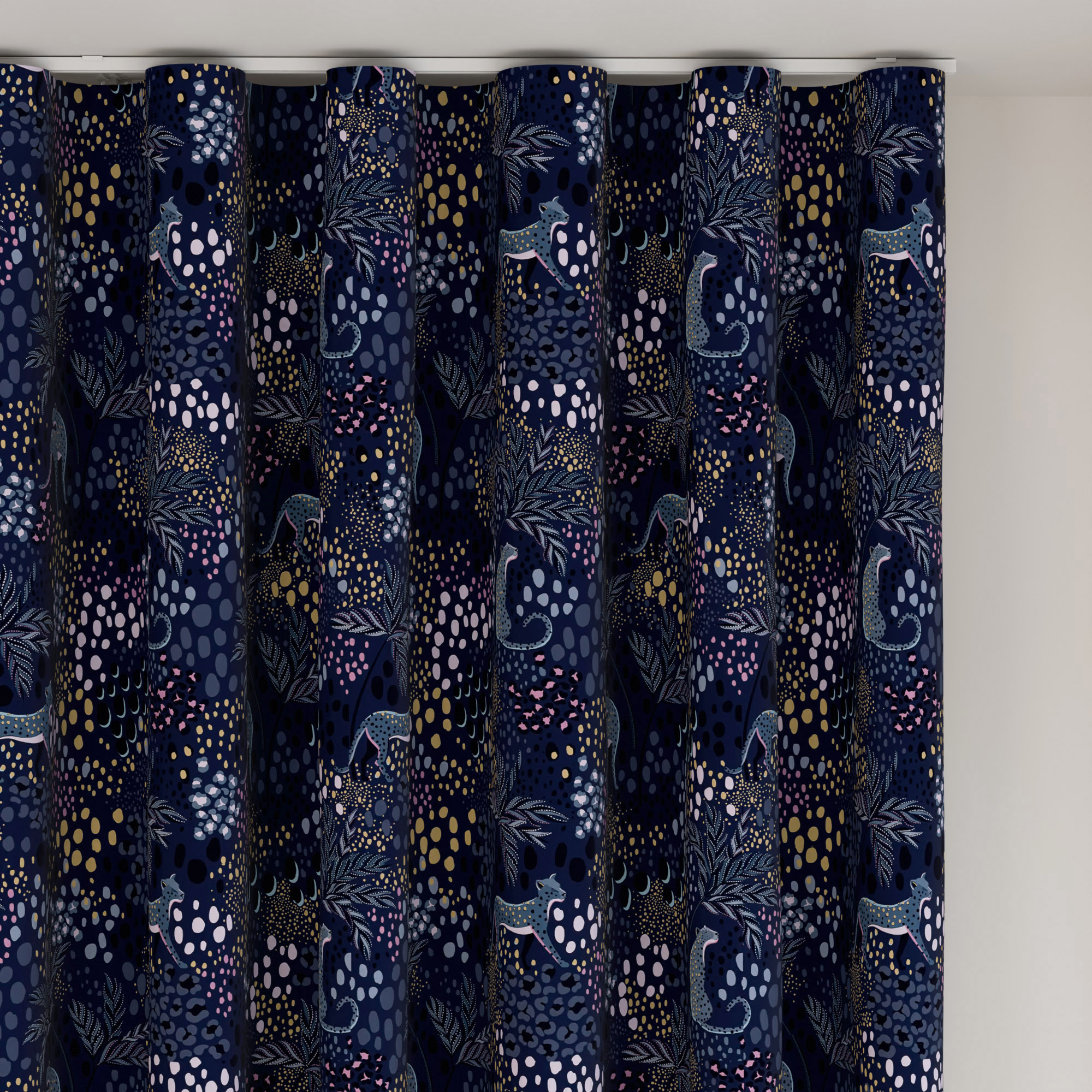 Sara Miller Cheetah Midnight Wave Curtain - Image 6