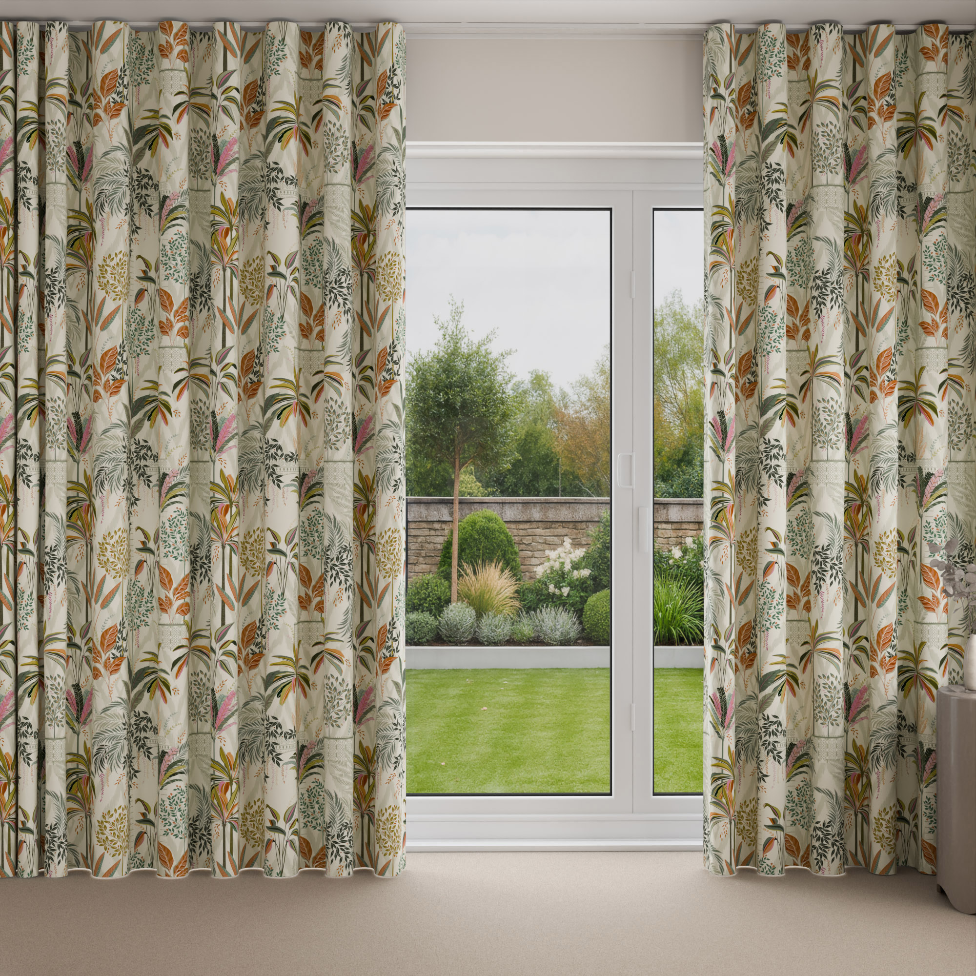 Sara Miller Palm Garden Light Stone Wave Curtain - Image 3