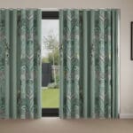 Sara Miller Peacock Filigree Sage Green Wave Curtain