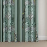Sara Miller Peacock Filigree Sage Green Wave Curtain