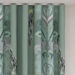 Sara Miller Peacock Filigree Sage Green Wave Curtain