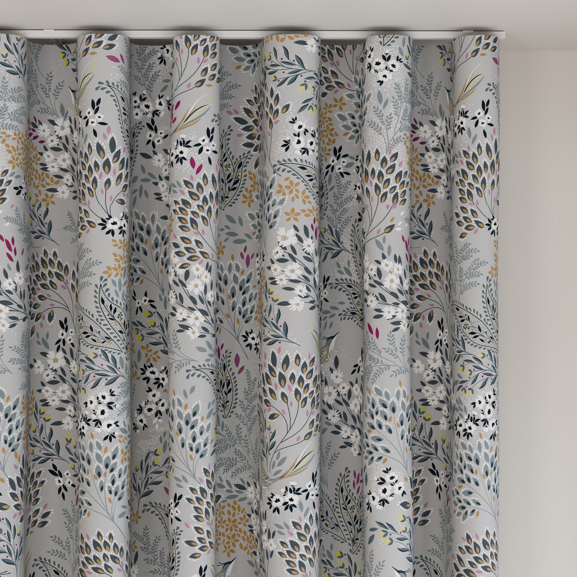 Sara Miller Songbird Soft Grey Wave Curtain - Image 6