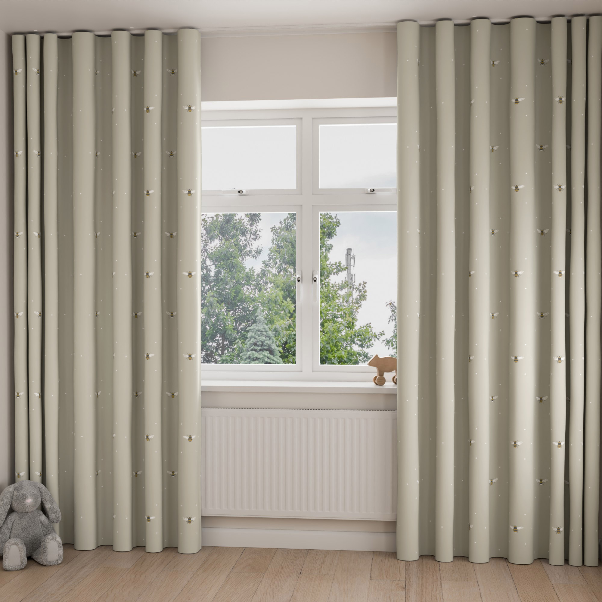 Sophie Allport Bee Soft Linen Wave Curtain
