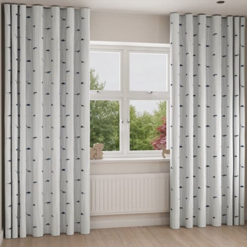 Sophie Allport Dinosaur Navy Wave Curtain