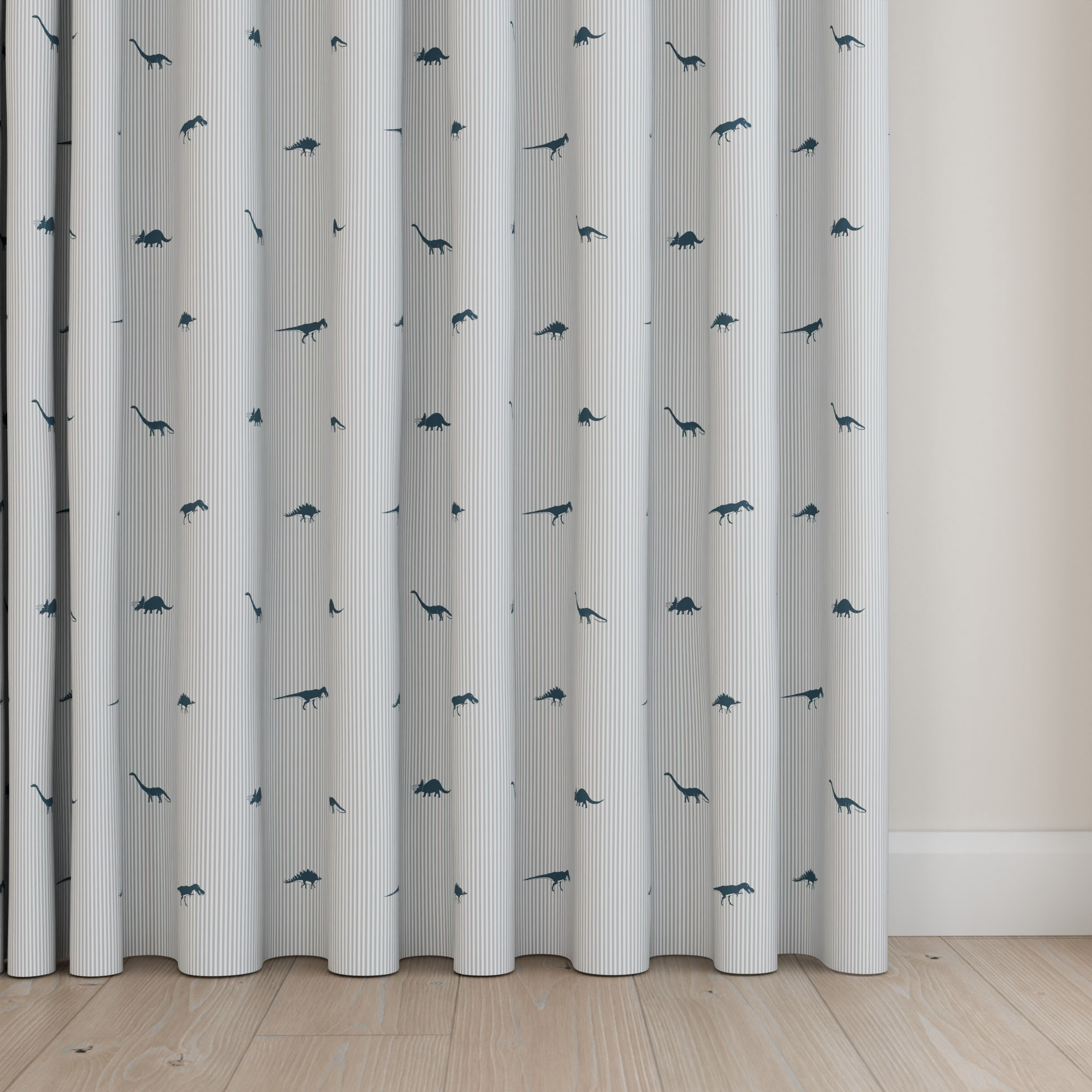 Sophie Allport Dinosaur Navy Wave Curtain - Image 4