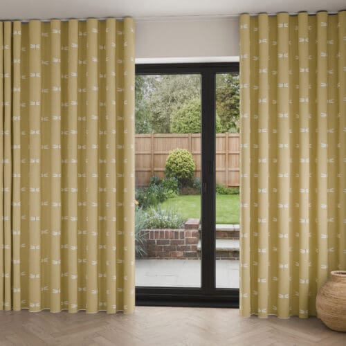 Sophie Allport Dragonfly Deep Mustard Wave Curtain