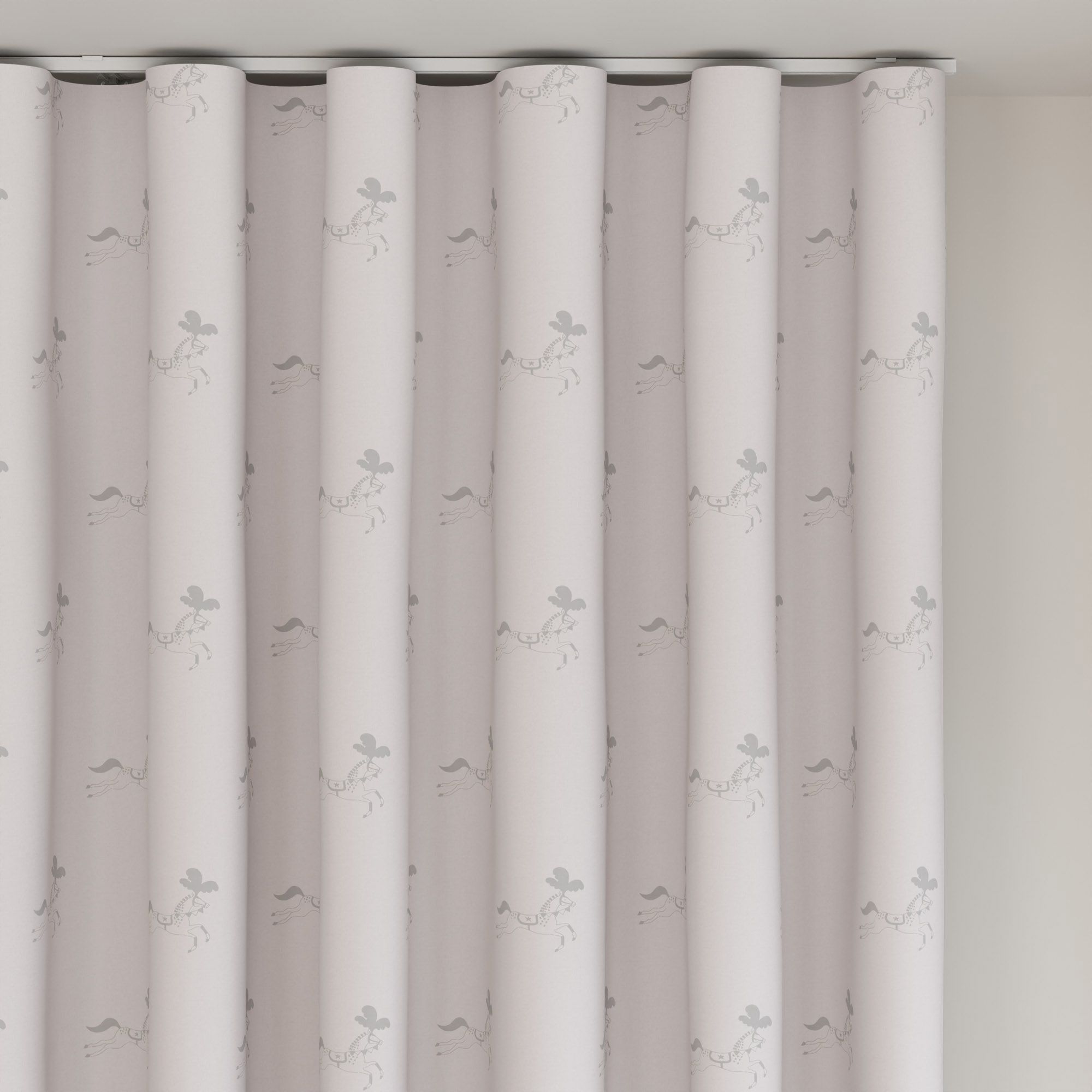 Sophie Allport Fairground Ponies Soft Pink Wave Curtain - Image 5