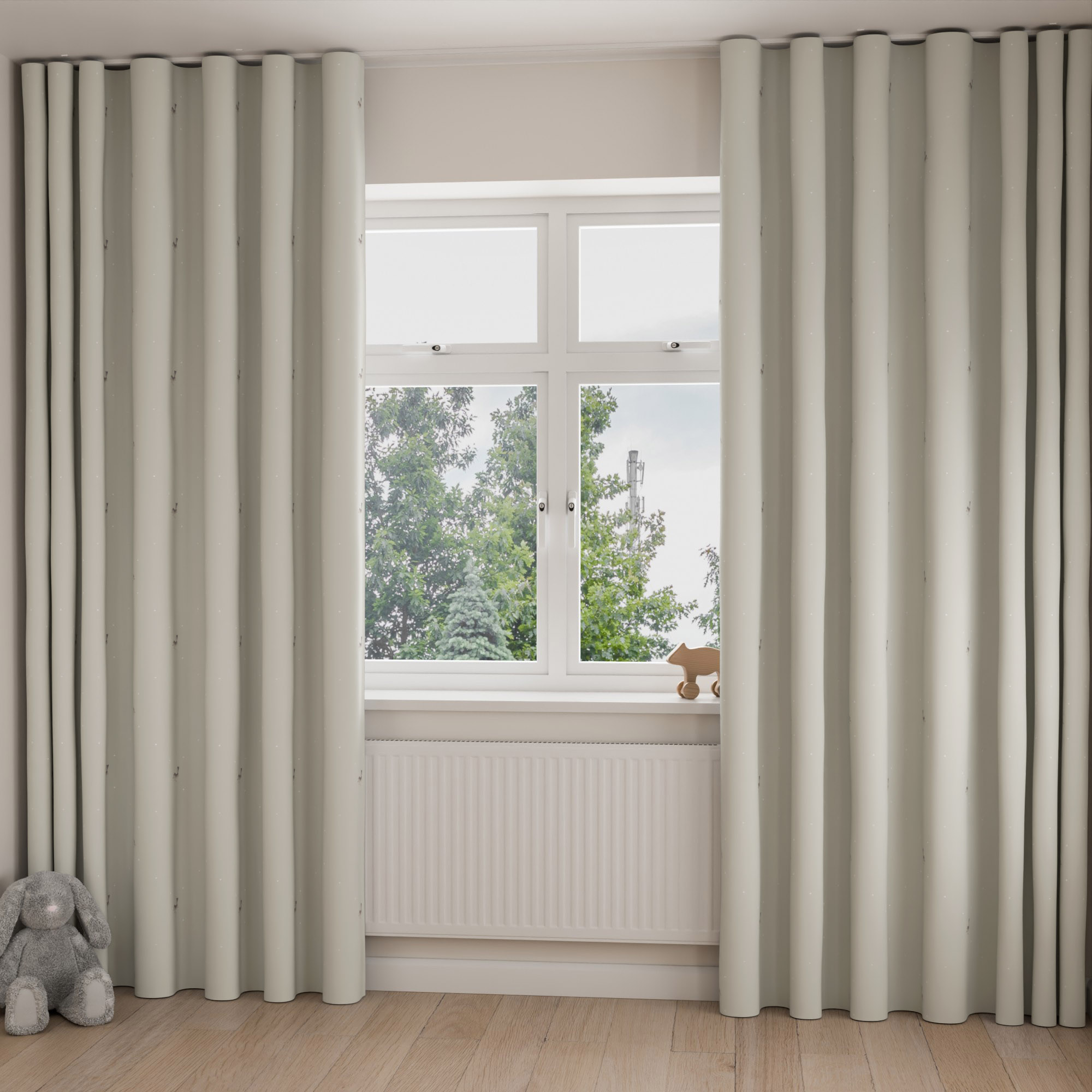 Sophie Allport Hare Linen Wave Curtain