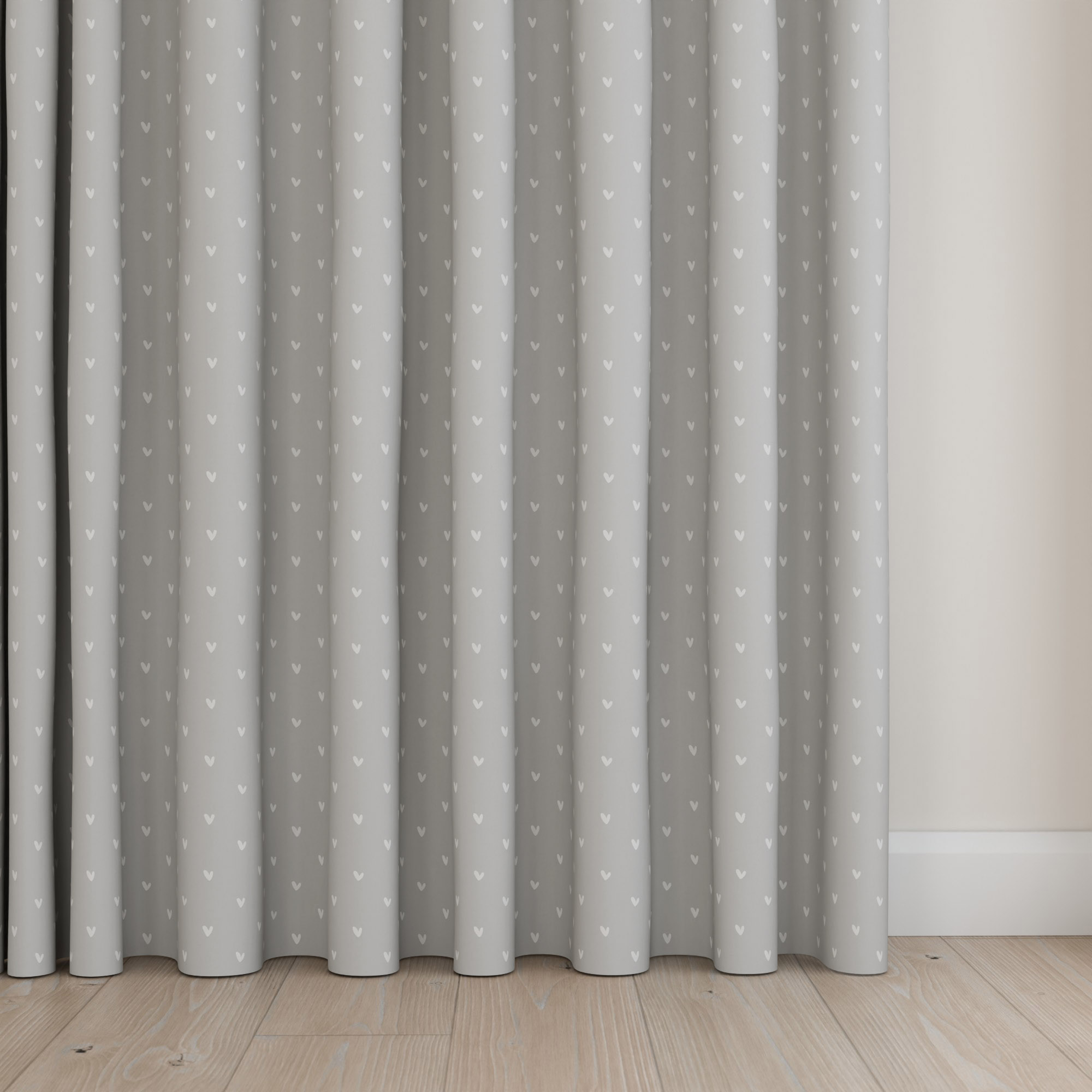 Sophie Allport Hearts Grey Wave Curtain - Image 4