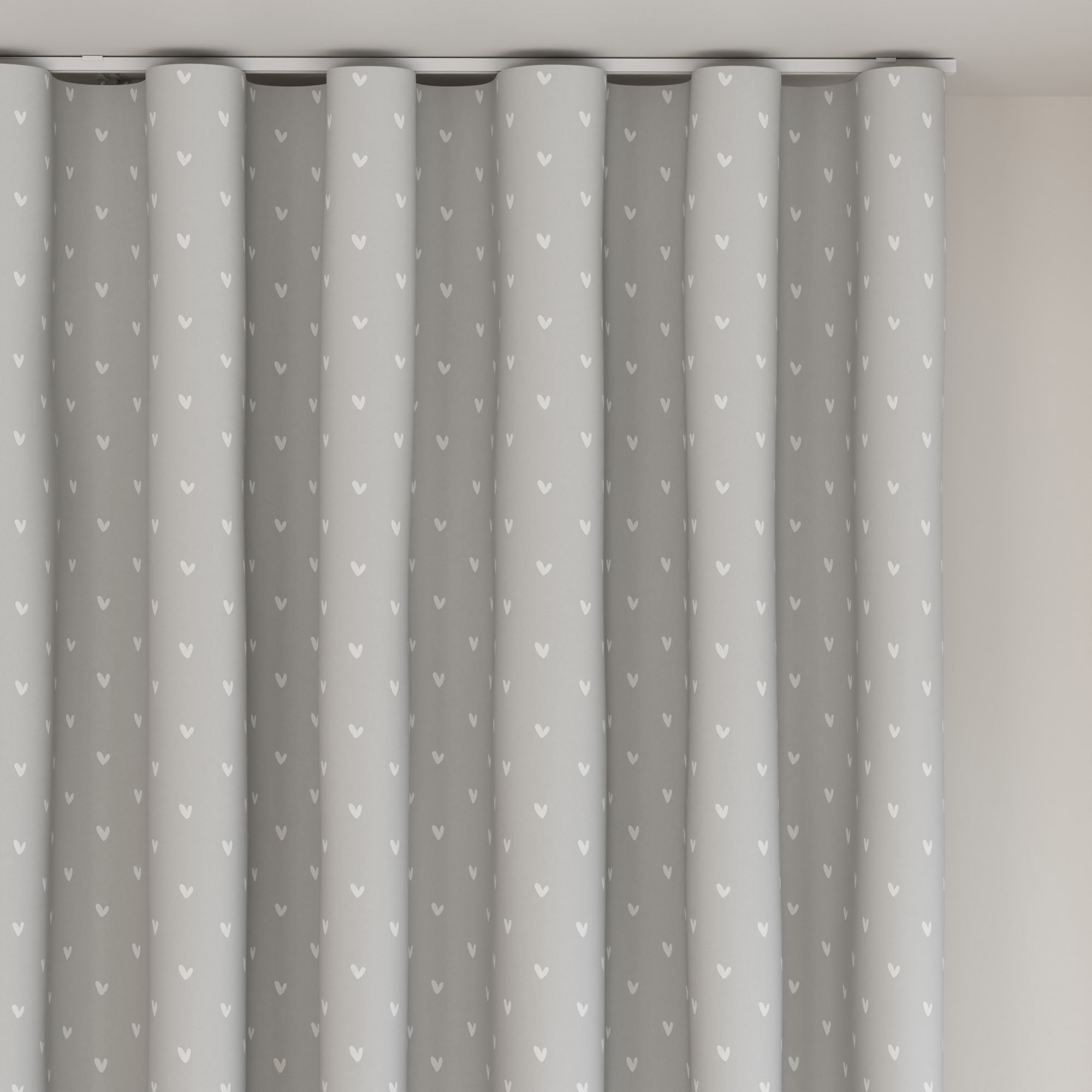 Sophie Allport Hearts Grey Wave Curtain - Image 5